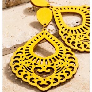 Yellow Wood Earrings